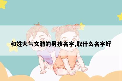 和姓大气文雅的男孩名字,取什么名字好